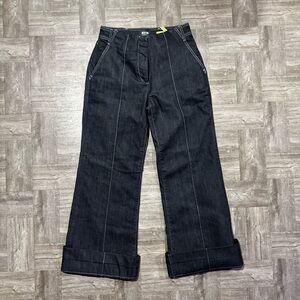 Anthropologie Maeve Dark Wash High Waisted Wide Legged Trouser Jeans Size 27